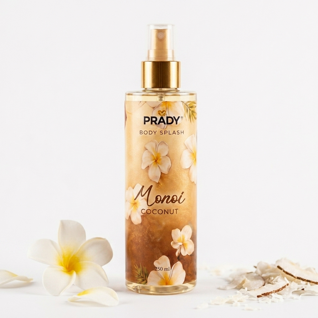 Brume parfumée Monoï Coco Prady pour corps et cheveux.