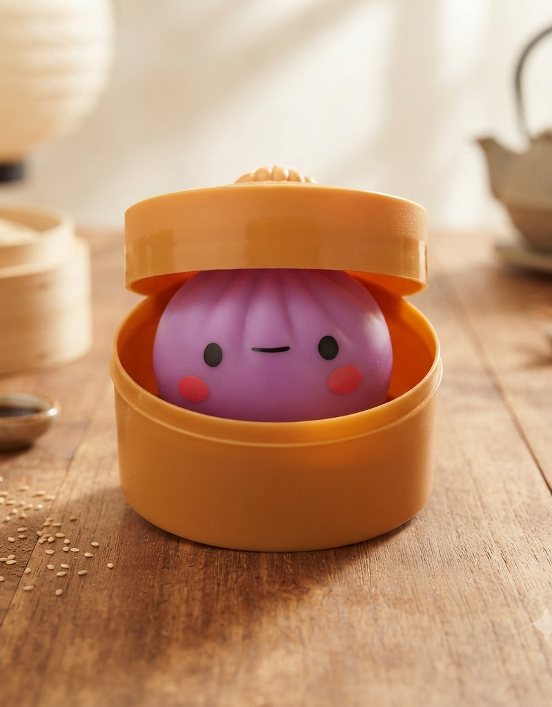 Assortiment de petits squishies dumplings de différentes couleurs pastel